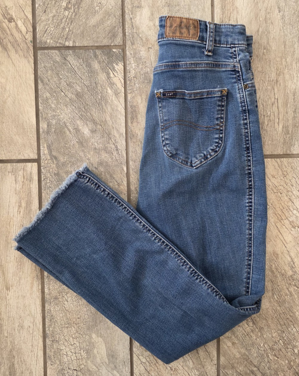 Lee Heritage Womens Jeans 2M Straight Leg Blue Denim Stretch Pants